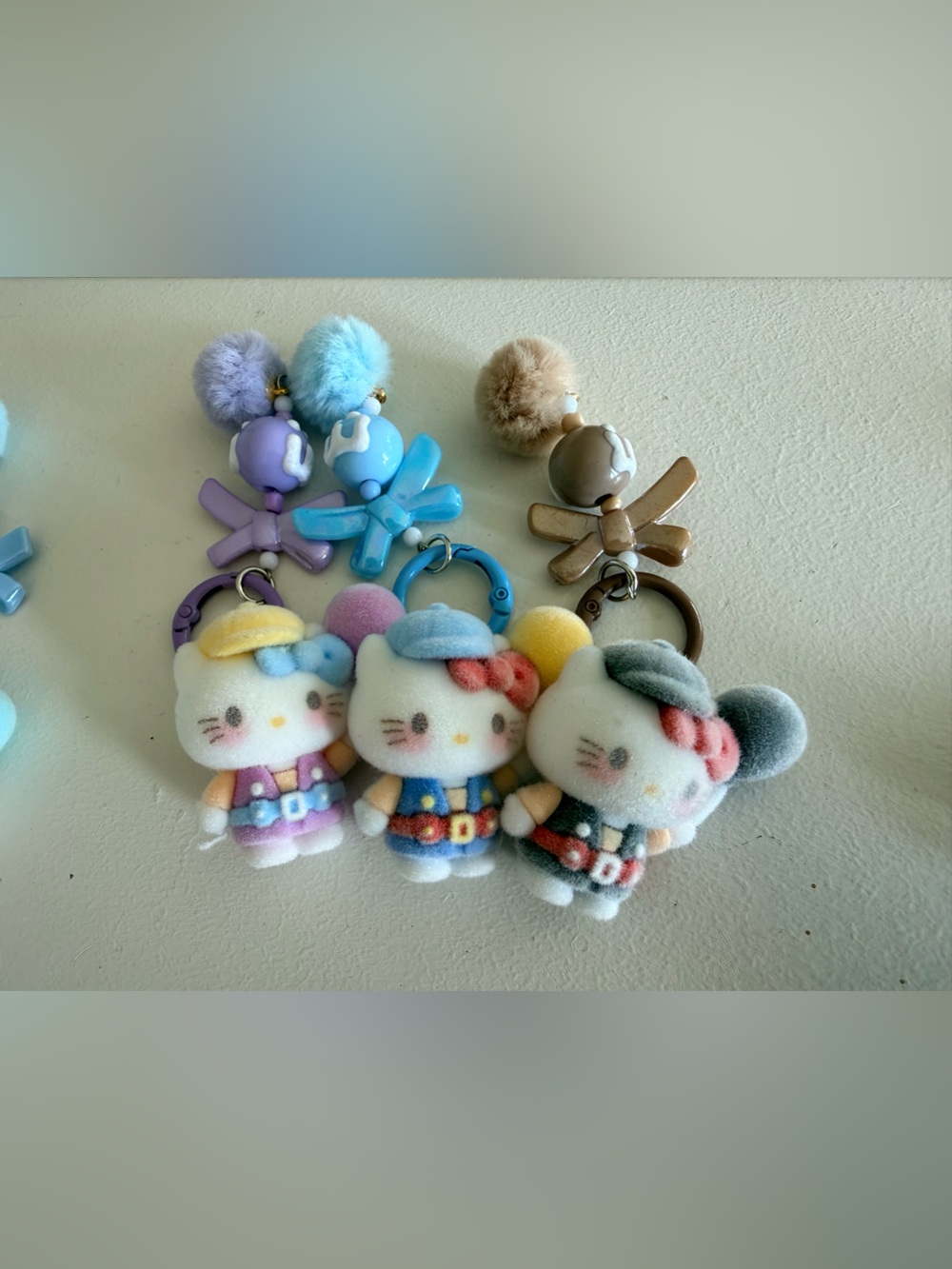 hello Kitty Keychain Trio - Pastel Multicolor